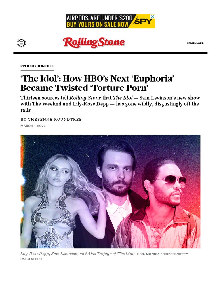 The Idol' - How HBO's Next Euphoria' Became Twisted Torture Porn' - Rolling  ST | PDF