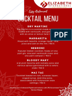 Ezzy Cocktail Menu