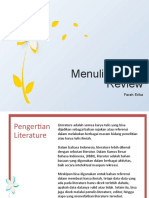 REVIEW LITERATURE MENGENAL METODE DAN JENIS REVIEW DALAM PENULISAN KARYA ILMIAH