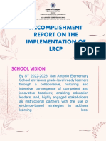 Accomplishment Report On The Implementation of LRCP