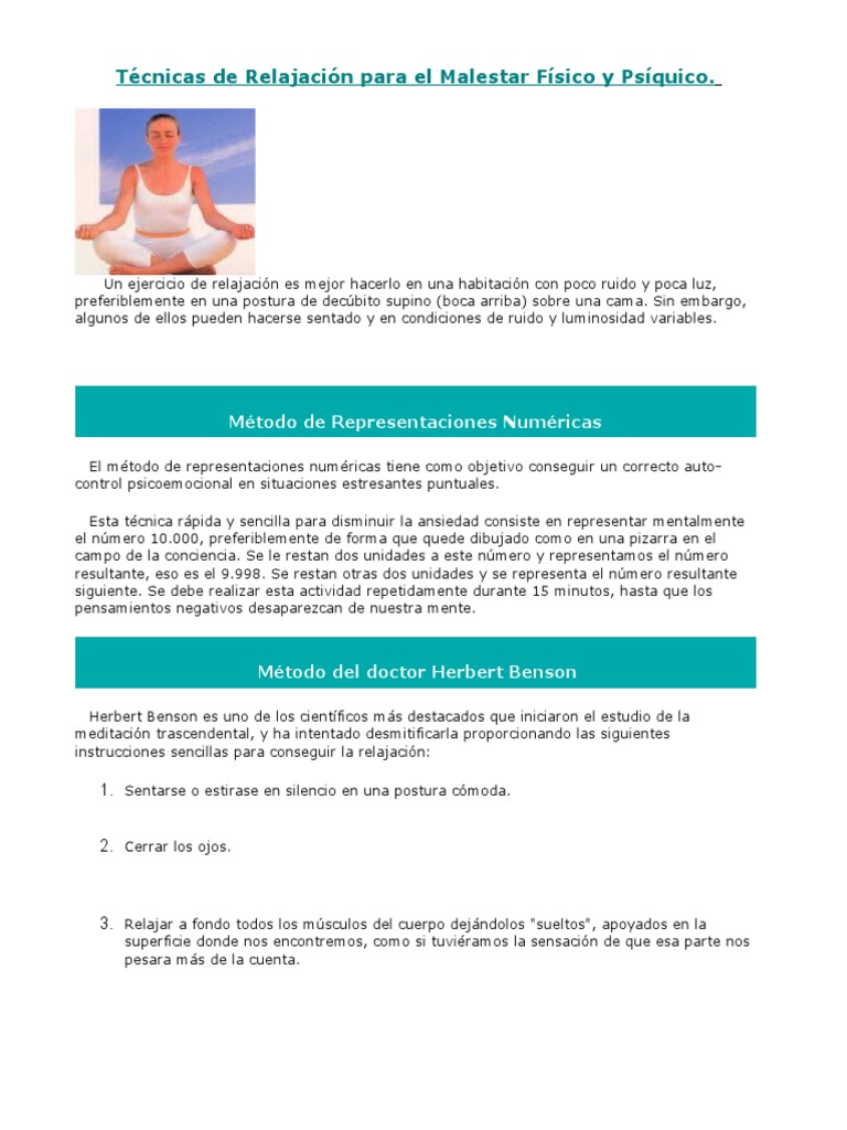 Técnicas de Relajación Efectivas | PDF