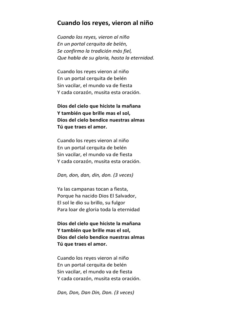 Villancico: Cuando los Reyes Vieron al Niño | PDF