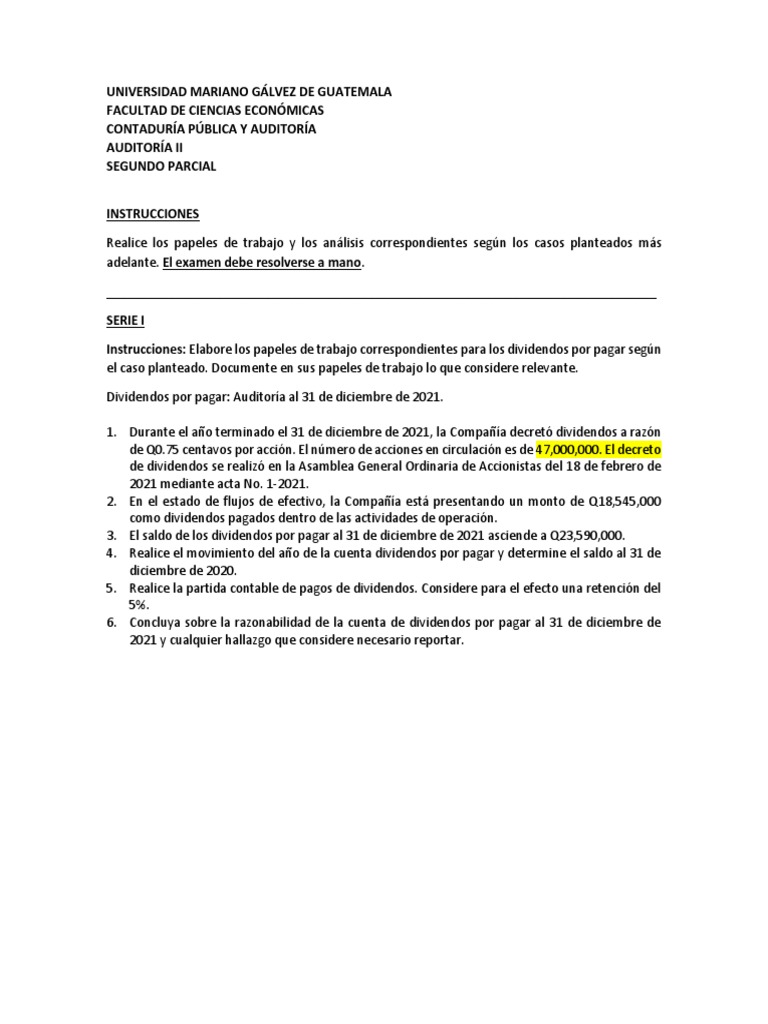 Segundo Parcial de Auditoria Ii | PDF | Auditoría | Contabilidad