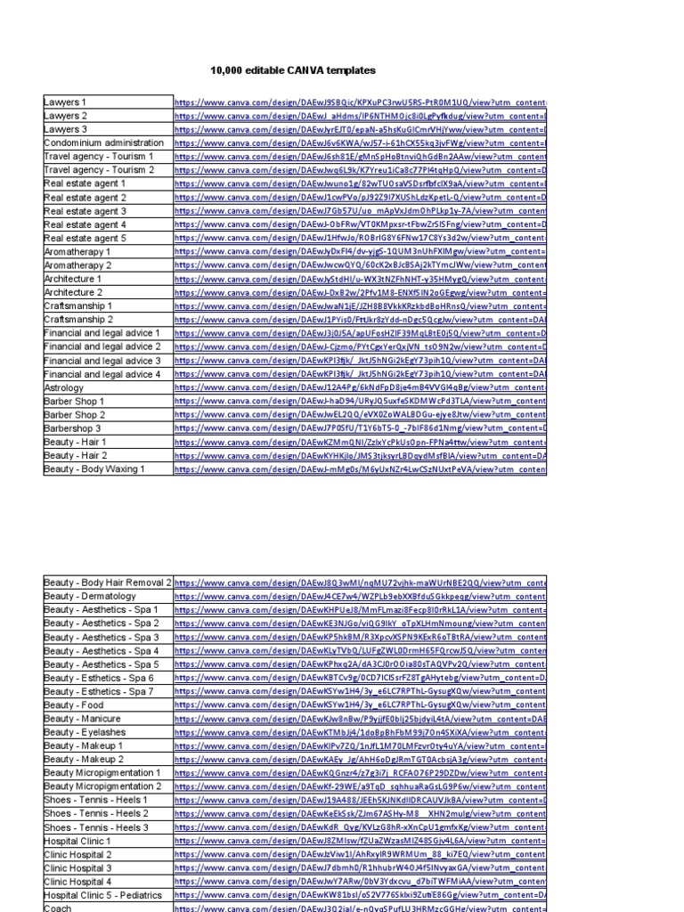 Bonus 1 10 000 Editable Canva Templates Pdf