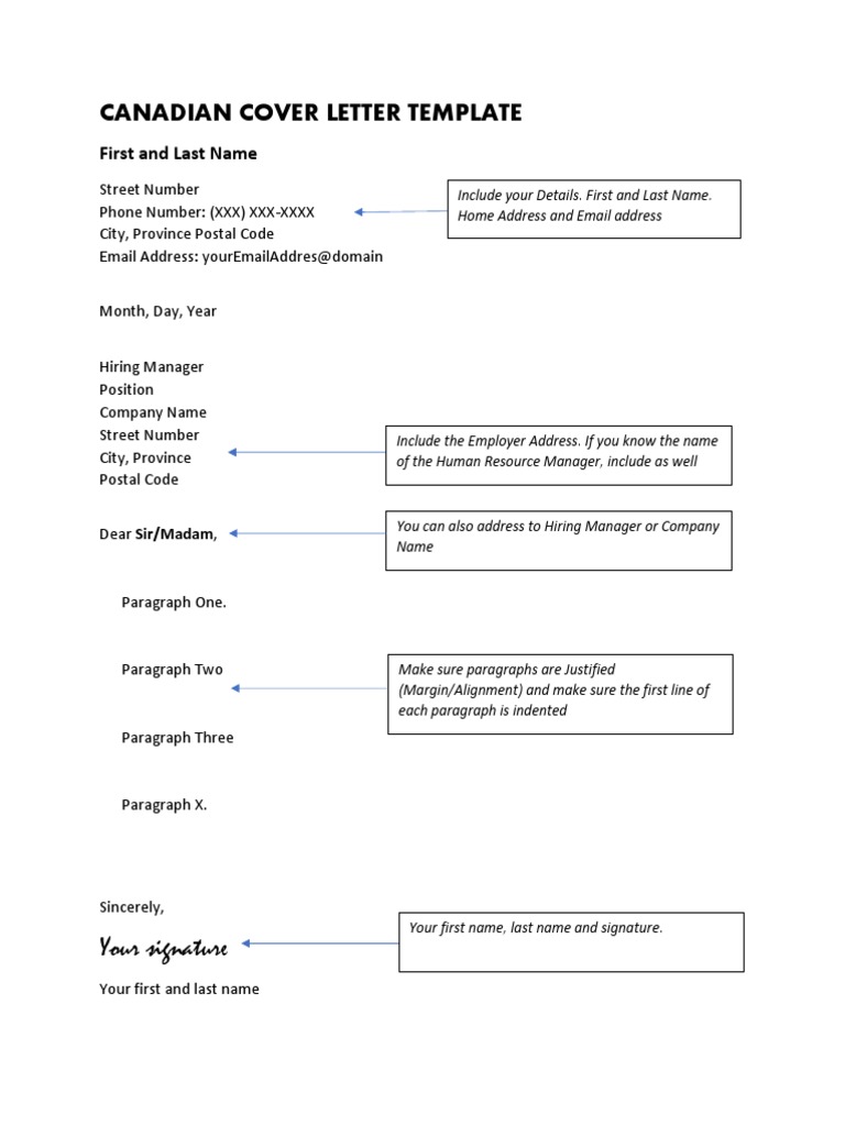 cover letter template canadian style