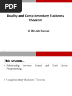 Dual Linear Programming and Complementary Slackness