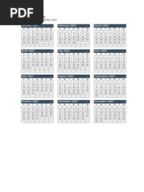 2007 Yearly Calendar Overview | PDF | Christian Festivals And Holy