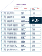 Medical Supplies, & Baby Products Pricelist