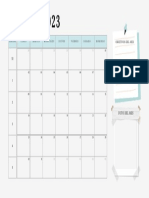 Calendario 2023 Mensual Anual en Documento A4 Multicolor Pastel Imprimible