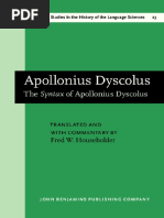 (Studies in The History of The Language Sciences 23) Fred W. Householder - The Syntax of Apollonius Dyscolus-John Benjamins Publishing Company (1981)