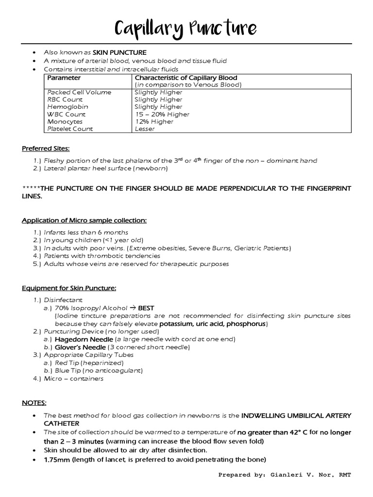 An InDepth Guide to Capillary Puncture Technique, Applications, and