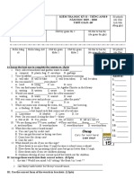 Kiểm Tra Học Kỳ Ii - Tiếng Anh 8 NĂM HỌC 2019 - 2020 Thời Gian: 60'