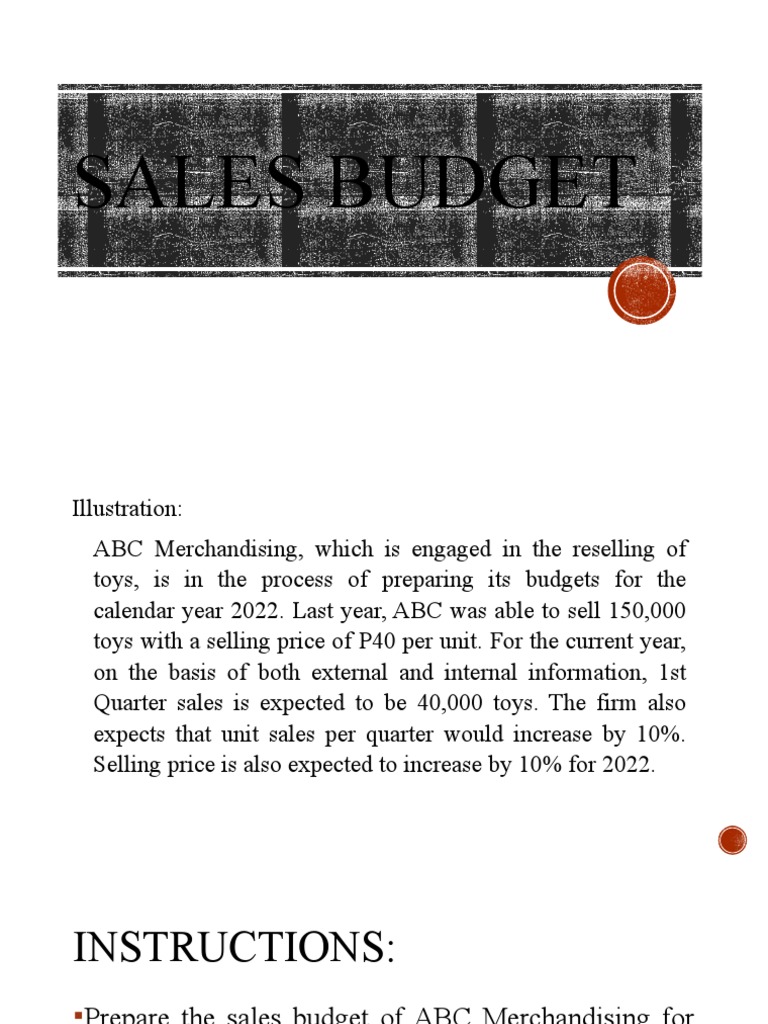 Abc merchandising s projected sales budget for 2022 forecasting