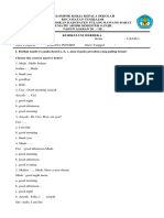 Soal Sumatif PAS Bahasa Inggris Kelas I Semester 1