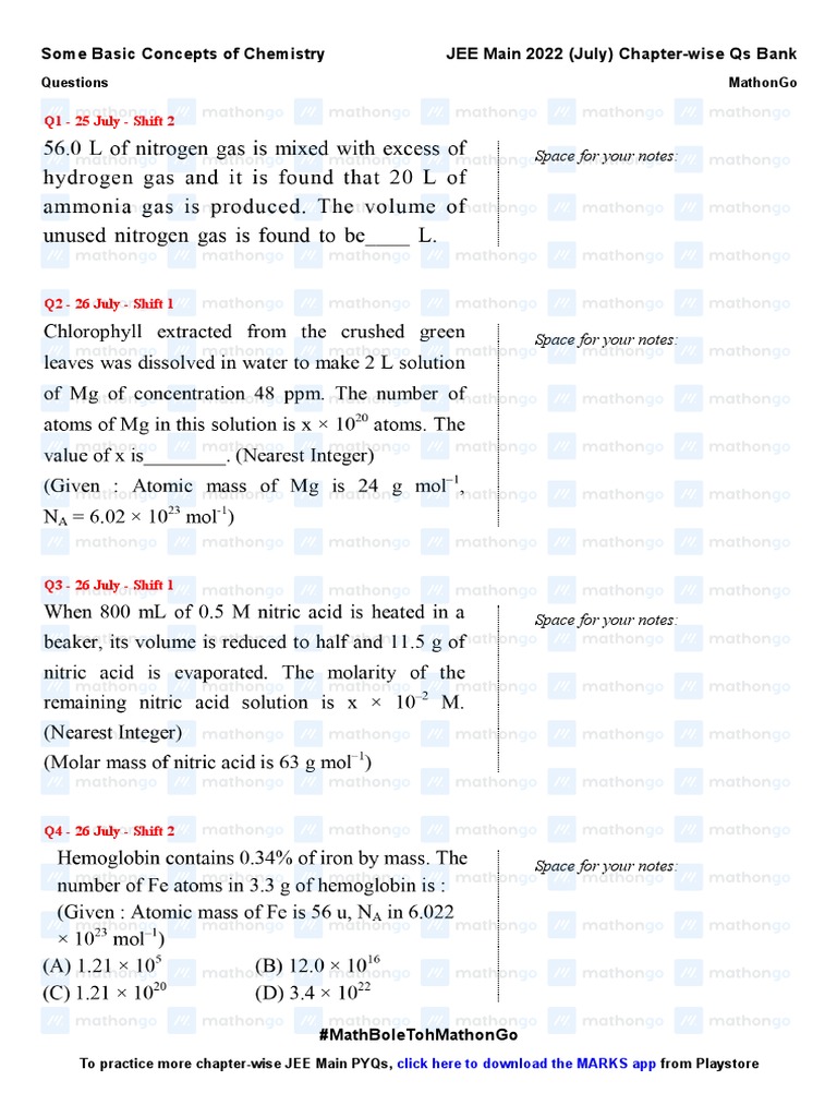 Some Basic Concepts of Chemistry | PDF