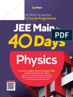 Arihant 40 Days Crash Course For JEE Mains 2022 Physics