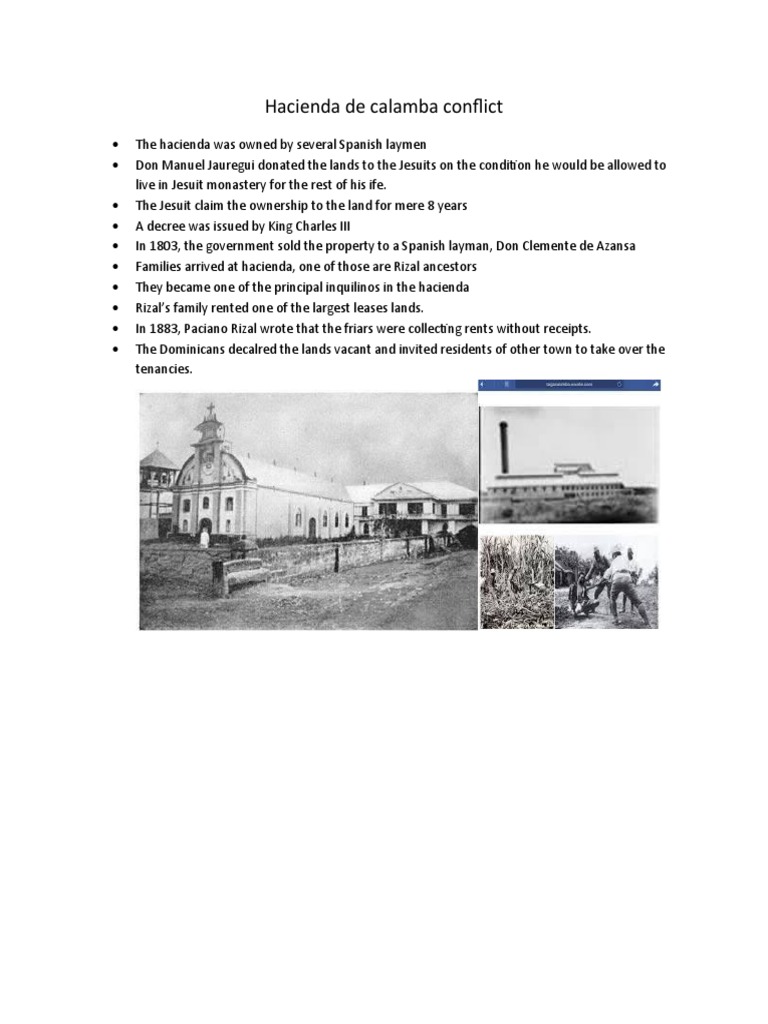 Calamba Hacienda Dispute Overview | PDF | History