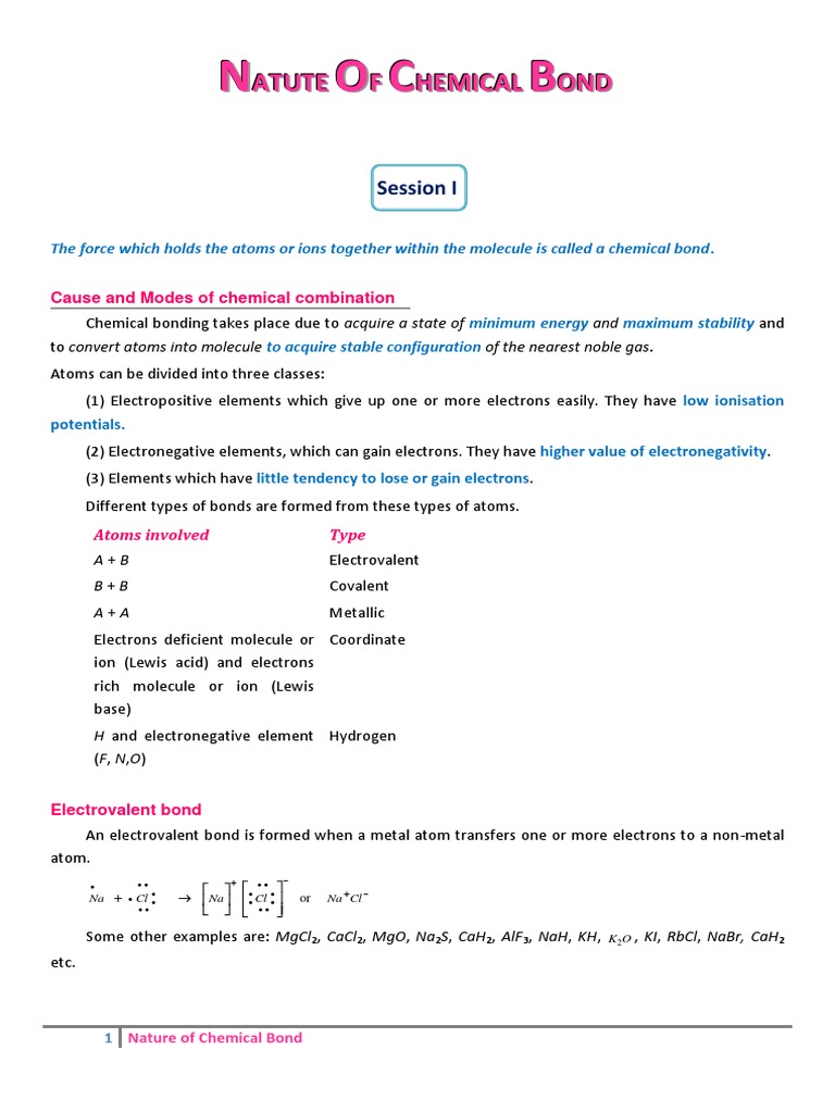 Understanding Chemical Bonds | PDF | Ion | Ionic Bonding