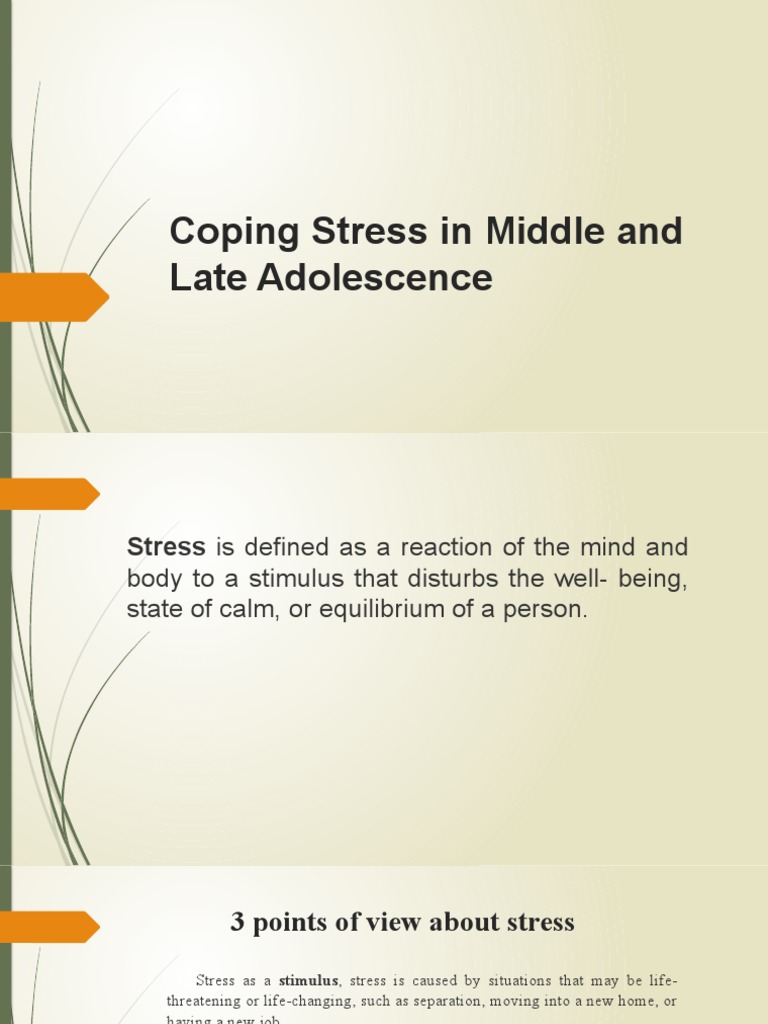 Coping with Stress in Adolescence | PDF | Stress (Biology) | Psychology