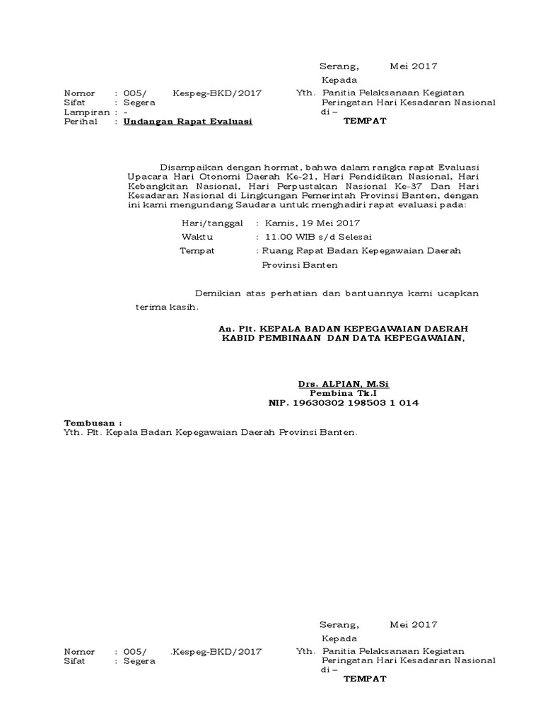 Undangan Rapat Terbaru | PDF
