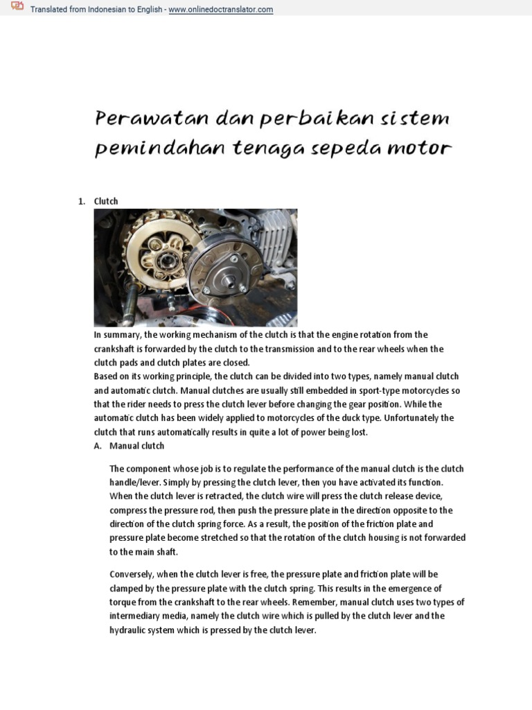 Kopling Clutch Id En Pdf Clutch Manual Transmission