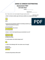 Climate Change & Carbon Foot-Printing Test