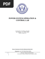 Power System Operation & Control - Lab Manual