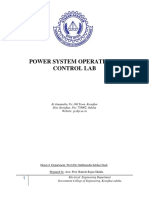 Power System Operation & Control - Lab Manual
