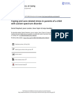 Coping and Care-Related Stress in Parents of A Child With Autism Spectrum Disorder