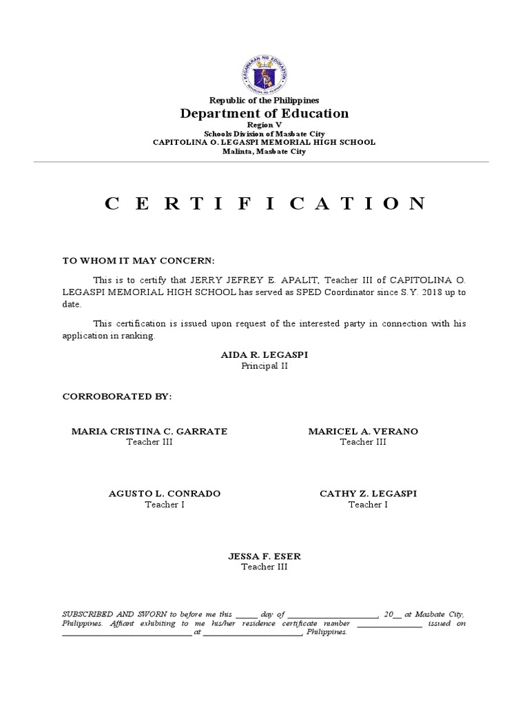 Colmhs Corroboration Pdf