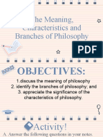 The Meaning, Characteristics and Branches of Philosophy