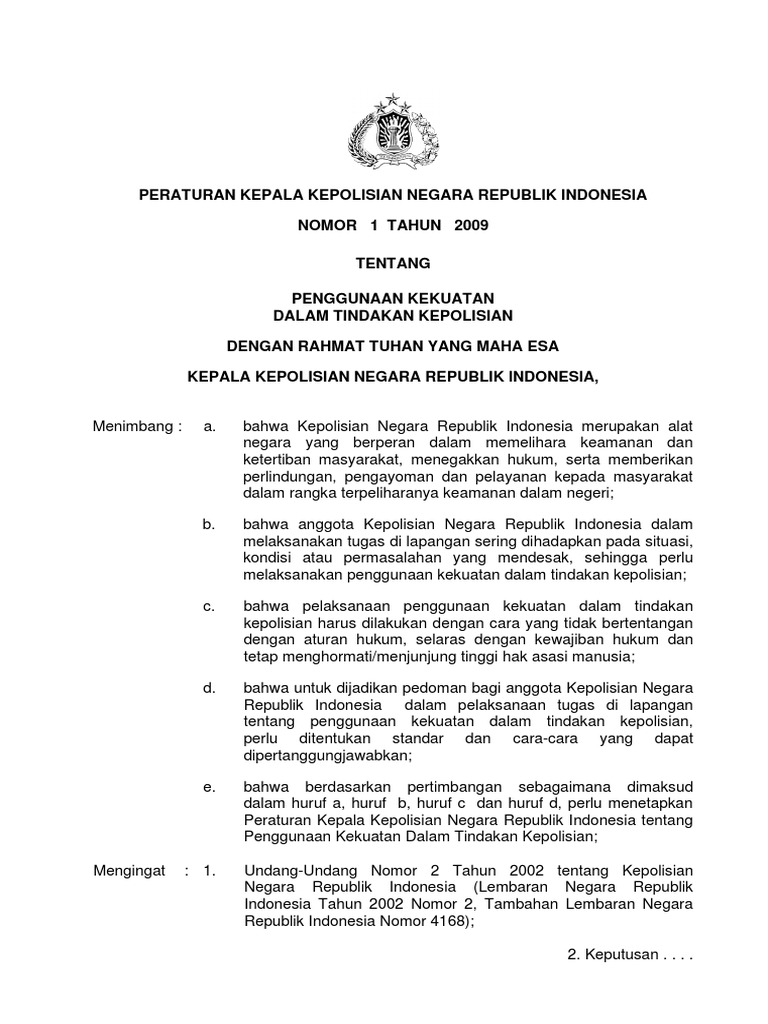 perkap-nomor-1-tahun-2009-ttg-penggunaan-kekuatan-dalam-tindakan