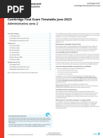 June 2023 Zone 2 Time Table