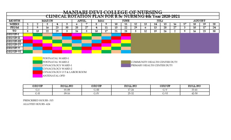 Clinical Rotation Plan For B.SC | PDF