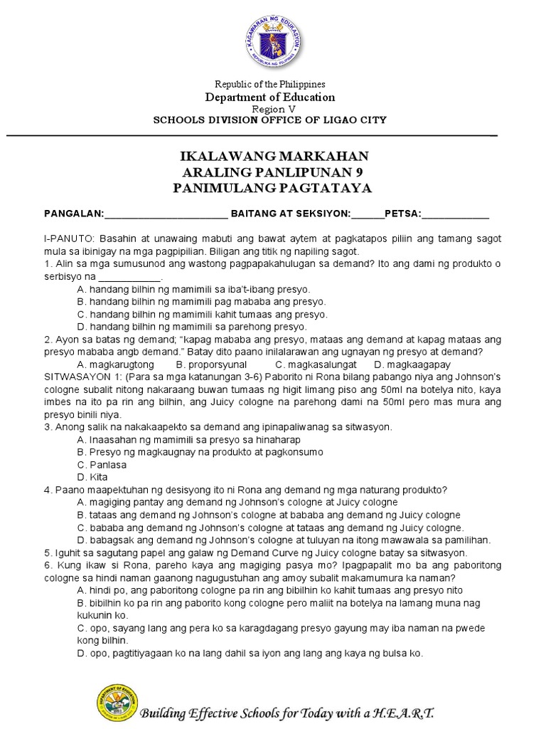 AP 9 Pretestquarter 2 | PDF