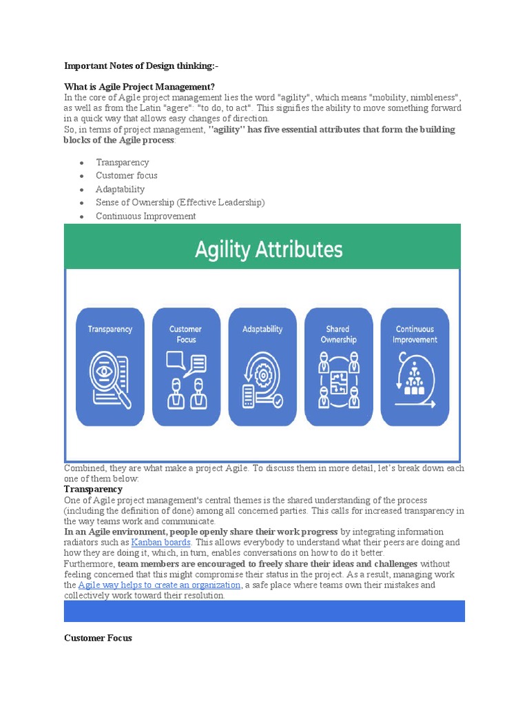 Important Notes of Design Thinking | PDF | Agile Software Development ...