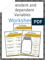 Sample Dependent and Independent Variables Worksheets