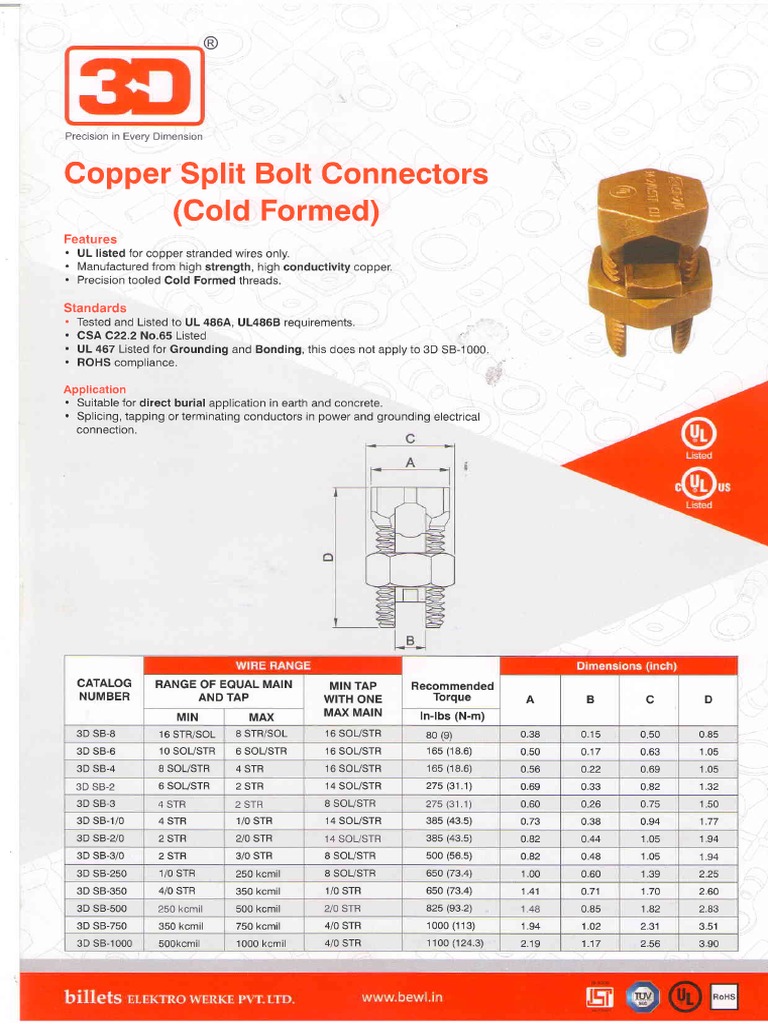 Split Bolt Catalogue PDF