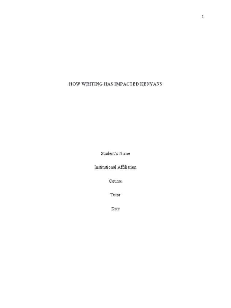 Impact of Writing on Kenyan Society | PDF | Kenya | Thought