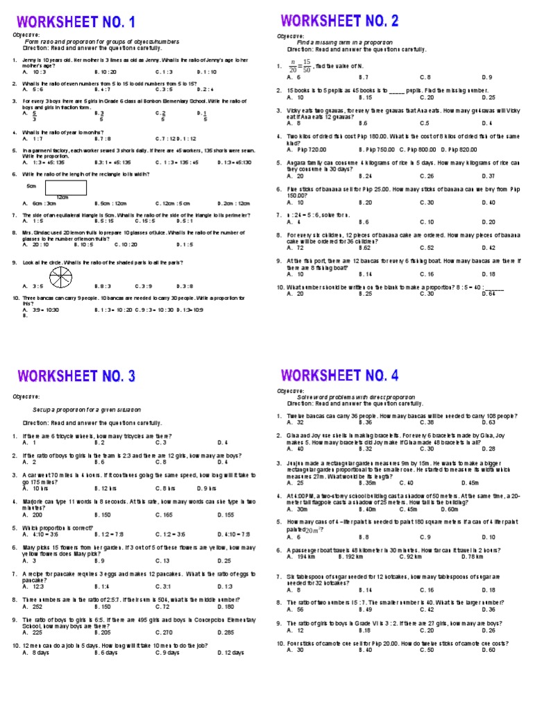 WORKSHEETS in Mathematics FOR SECOND QUARTER | PDF | Percentage ...
