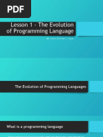 Lesson 1 - The Evolution of Programming Language