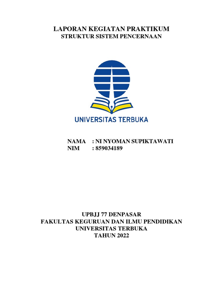 Laporan Kegiatan Praktikum Struktur Sistem Pencernaan-1 | PDF