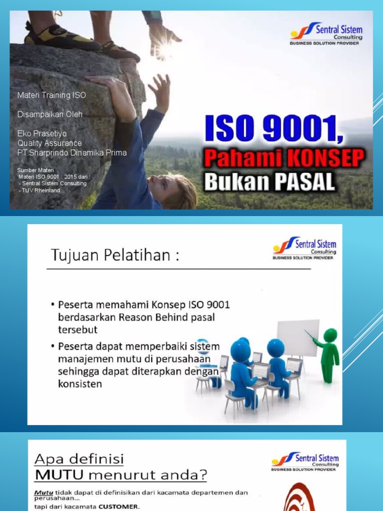 Materi Training Iso 9001 2015 Pahami Konsepnya Pdf