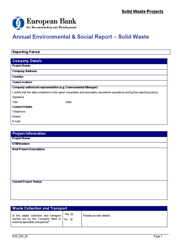 Annual Solid Waste Management Report | PDF | Waste | Landfill