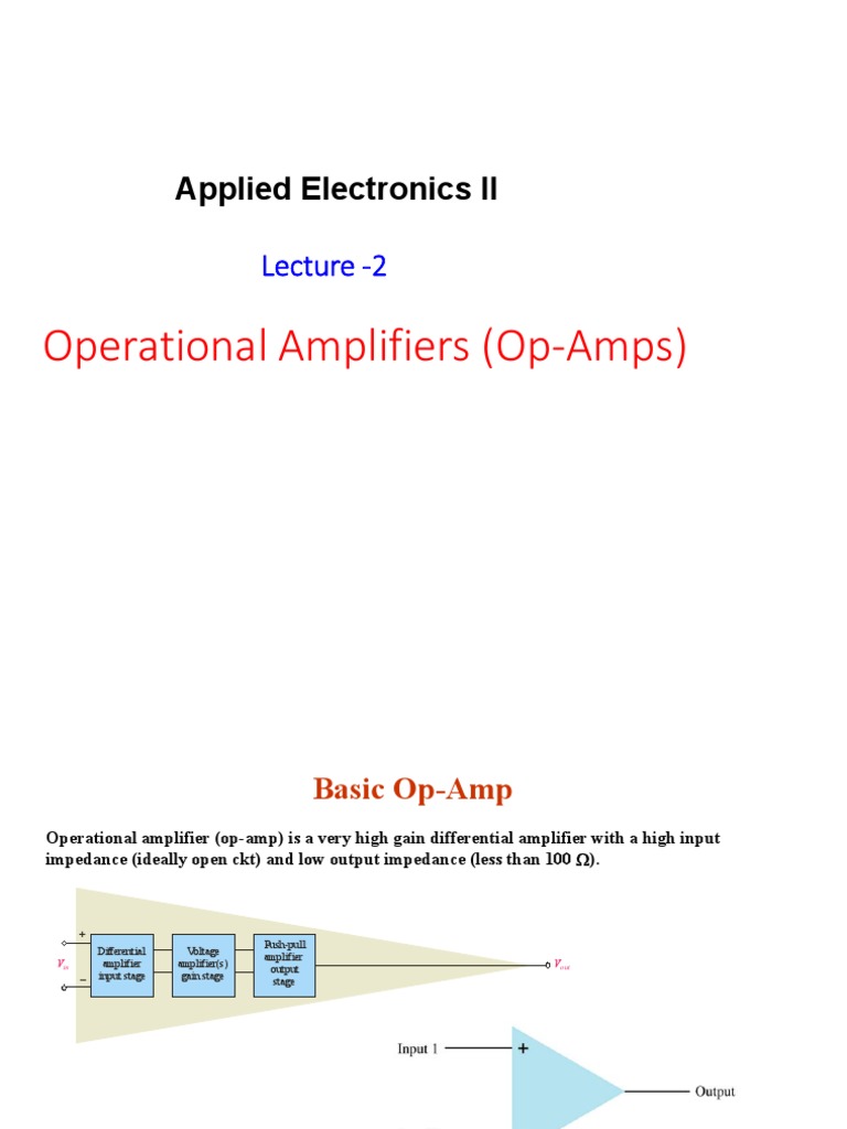 L2 Operational Amplifiers PDF Operational Amplifier Amplifier