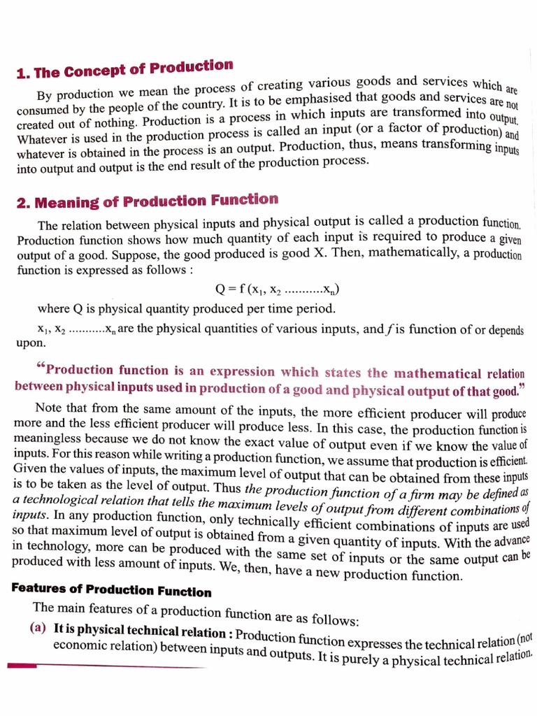 Production Function | PDF