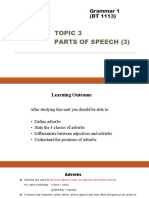 Topic:3 Parts of Speech