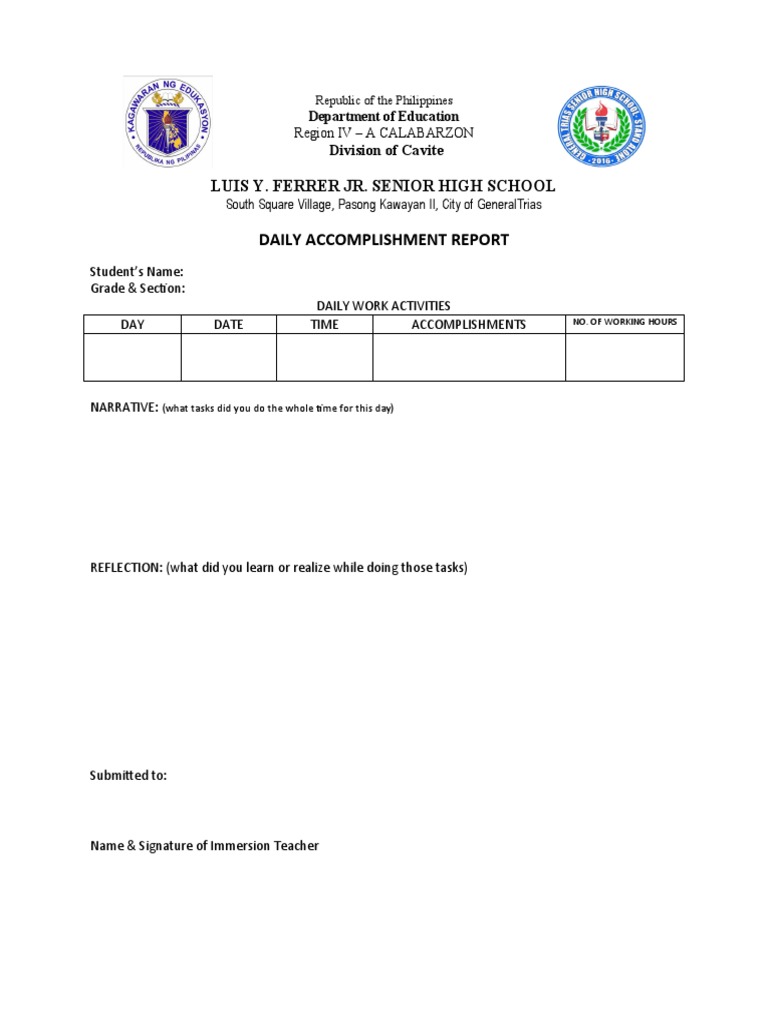 Work immersion narrative report pdf