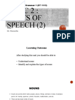 Topic:2 Parts of Speech