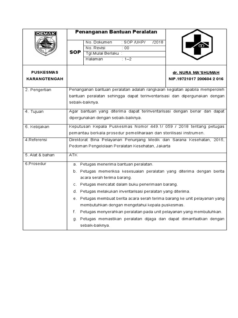 8 6 1 4 sop penanganan bantuan peralatan fix pdf